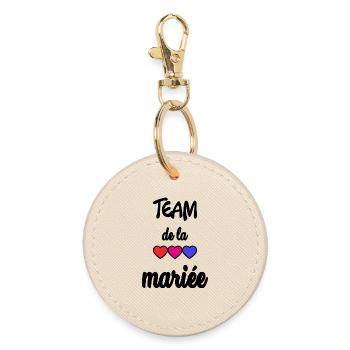 HOCHZEIT. DIE ZUKÜNFTIGE BRAUT. Junggesellinnenabschied. MANNSCHAFT. TEAM MARIEE - Runder Schlüsselanhänger - Auster - Vorne