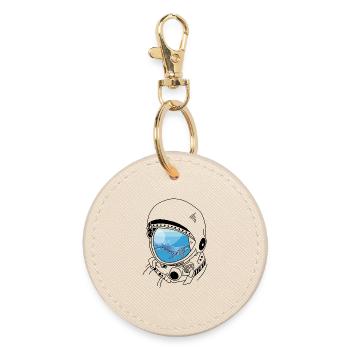 Une baleine dans les étoiles (noir) - Porte-clés rond - huître - Devant