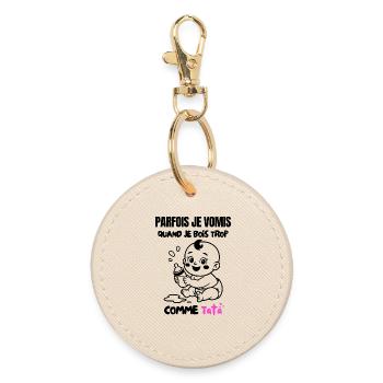 Sometimes I vomit like auntie 😂👶 - Round Keyring - oyster - Front