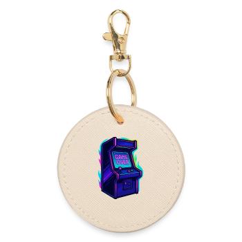 Neon Arcade Game Over Illustration - Porte-clés rond - huître - Devant