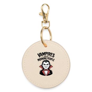 Vampire hassen Morgenmenschen - Runder Schlüsselanhänger - Auster - Vorne