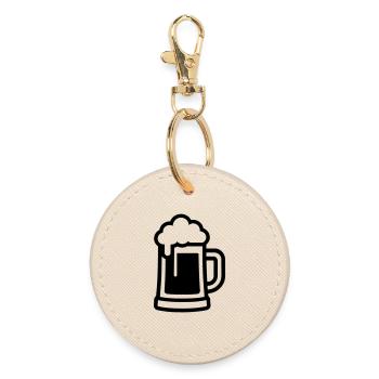Verre à bière symbole bière - Porte-clés rond - huître - Devant