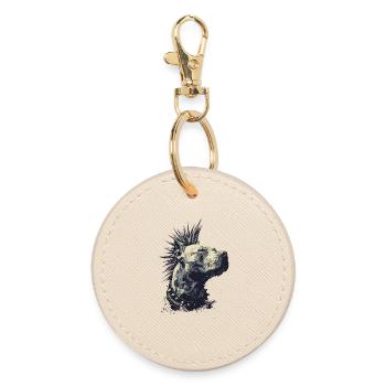 American Staffordshire Terrier Punk Rock - Round Keyring - oyster - Front