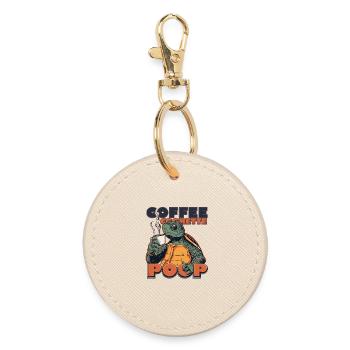 Lizard Schildkröte Kaffee Kippe Gaffel Zigarette - Runder Schlüsselanhänger - Auster - Vorne