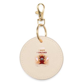 Celestial Magic Goat with Ghosts - Round Keyring - oyster - Front