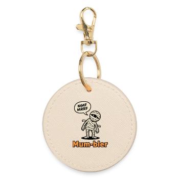 Mummy Character with Speech Bubble - Round Keyring - oyster - Front