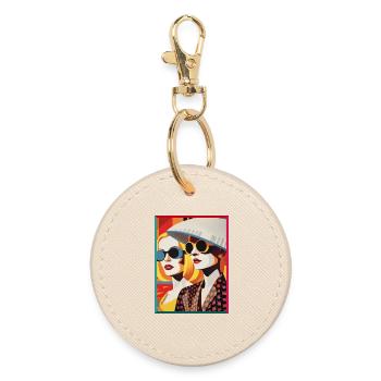 Lunettes de soleil modernes Pop Art Ladies Beach Style - Porte-clés rond - huître - Devant