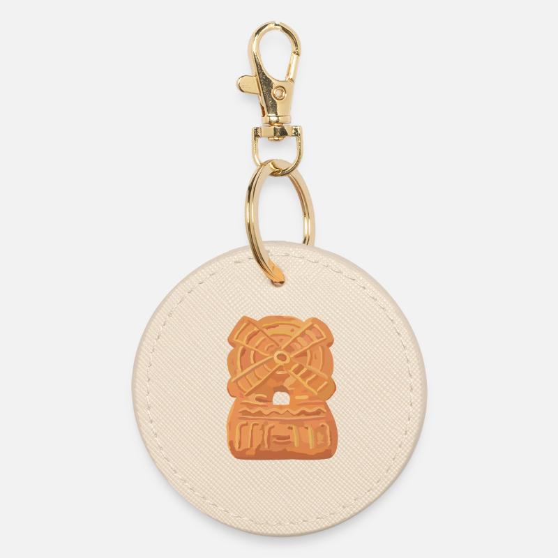 Speculaas mill - Round Keyring - oyster