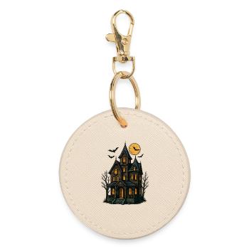 Spooky Haunted House for Halloween - Round Keyring - oyster - Front