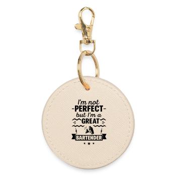 Pas parfait mais un super barman - Porte-clés rond - huître - Devant