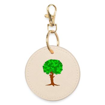 Lustiger Baum - Runder Schlüsselanhänger - Auster - Vorne