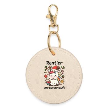 Reindeer was sold out - merry Christmas - Round Keyring - oyster - Front