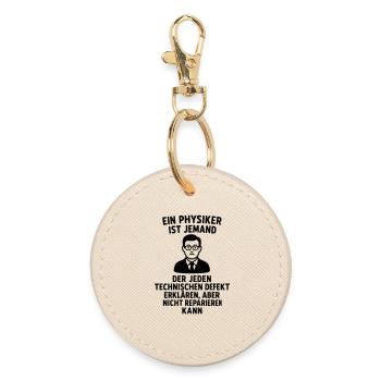 Physicist Explanation Definition Funny - Round Keyring - oyster - Front