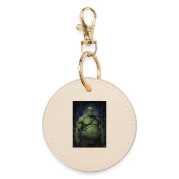 Green Orc in the Cave Light - Round Keyring - oyster - Front
