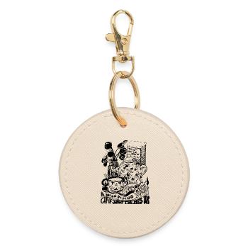 CUP OF SHUT THE HELL UP - Round Keyring - oyster - Front