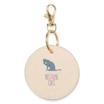Because Cats - Round Keyring - oyster - Front