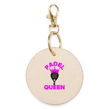 Padel Queen – Court Lady! Smash it pink - Runder Schlüsselanhänger - Auster - Vorne