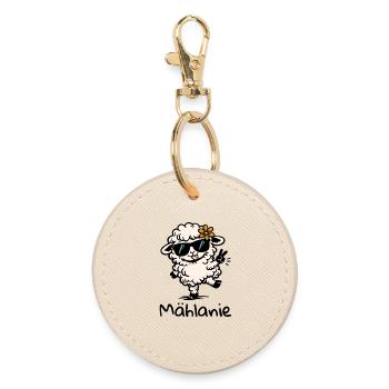 Mählanie Mouton drôle, jeu de mots, Melanie Name - Porte-clés rond - huître - Devant