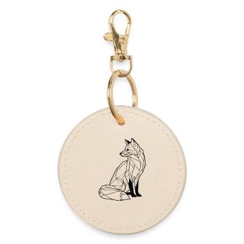 Elegant fox - Round Keyring - oyster - Front