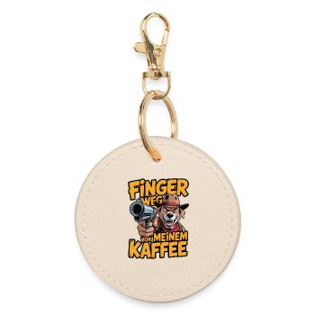 Hands off my coffee - Round Keyring - oyster - Front