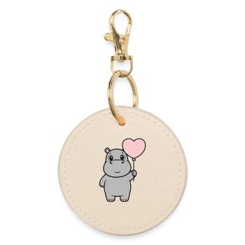 Amour en cœur d’hippopotame doux - Porte-clés rond - huître - Devant
