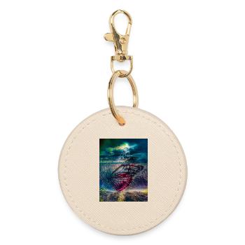 Papillon sous la Lumière de la Tempête - Porte-clés rond - huître - Devant