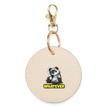 Whatever – Grumpy Bear Coffee (Sketch) - Round Keyring - oyster - Front