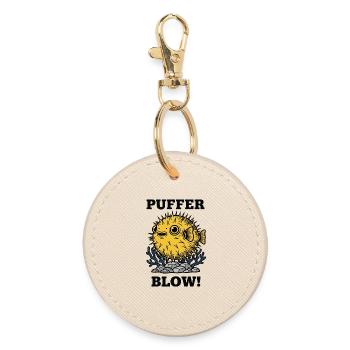 Humour Poisson Globe Puffer Blow - Porte-clés rond - huître - Devant