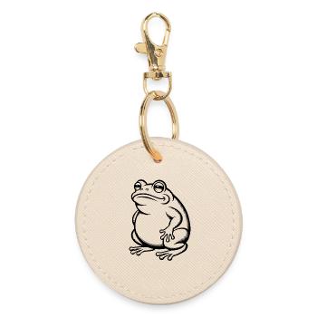 Fat Fat Toad - Fat Fat Frog - Round Keyring - oyster - Front