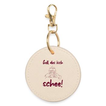 Schee - badisches Sprichwort Freundschaft Wein - Runder Schlüsselanhänger - Auster - Vorne