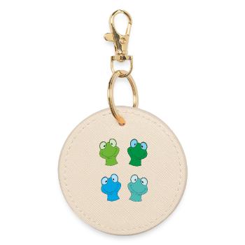 Colorful frog faces - Round Keyring - oyster - Front