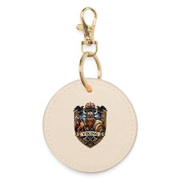 Emblème du Bouclier du Guerrier Viking - Porte-clés rond - huître - Devant