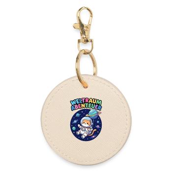 Space Adventurer Cat - Round Keyring - oyster - Front