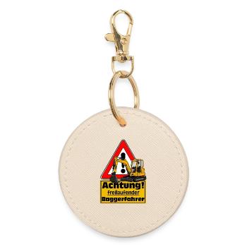 Attention Conducteur d’excavatrice, autocollant de chemise amusante - Porte-clés rond - huître - Devant