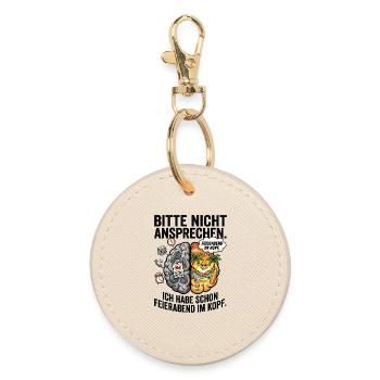 After-work head conflict - Round Keyring - oyster - Front