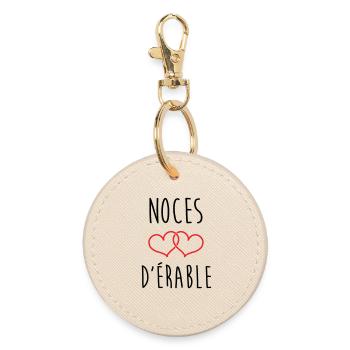 Maple Wedding, 58 years of marriage - Round Keyring - oyster - Front