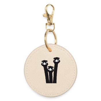 Nandu, tête d’autruche, émeu, autruche - Porte-clés rond - huître - Devant