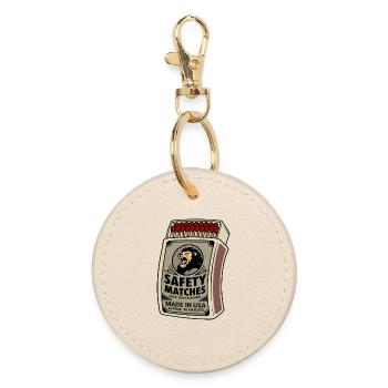 Lion Safety Matches Vintage Box - Round Keyring - oyster - Front