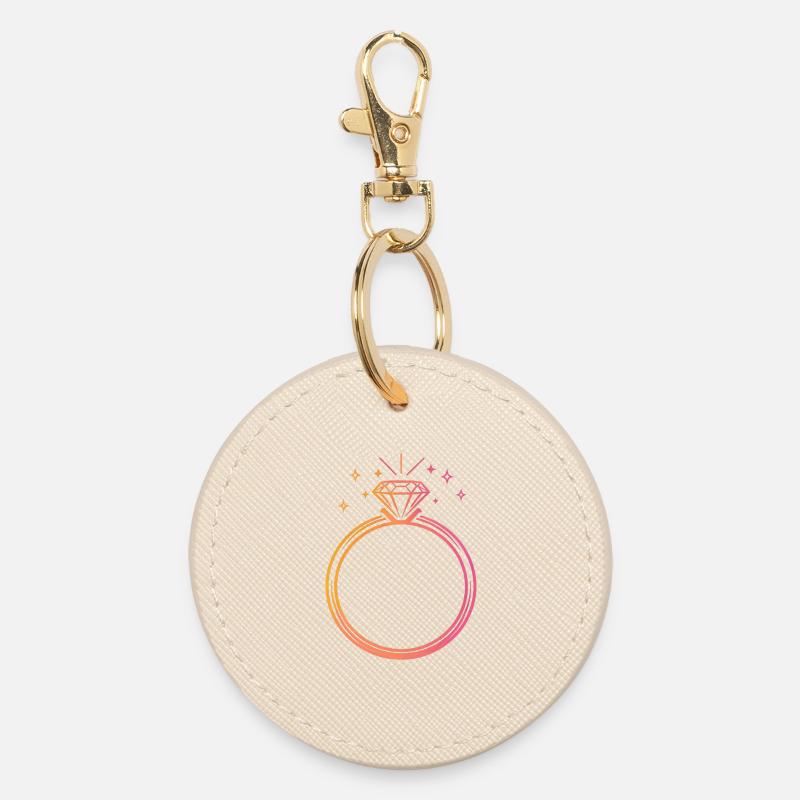 Ring - customizable - Round Keyring - oyster