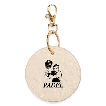 padel player - Round Keyring - oyster - Front