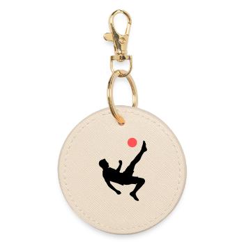 Dynamic overhead kick football - Round Keyring - oyster - Front