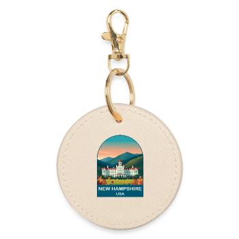New Hampshire USA Vintage Poster Art - Round Keyring - oyster - Front