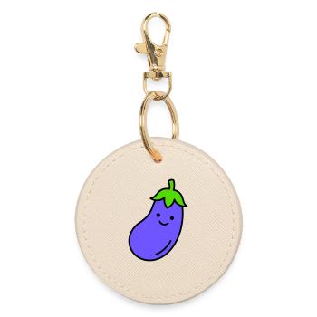 aubergine - Porte-clés rond - huître - Devant