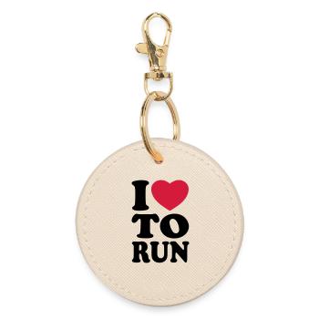 I love to run - J'aime courir - Porte-clés rond - huître - Devant