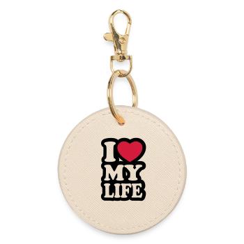 I love my life - Round Keyring - oyster - Front