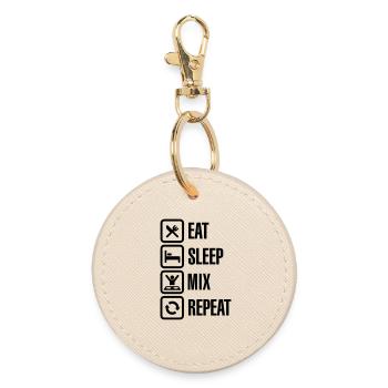 Eat Sleep Mix repeat - Porte-clés rond - huître - Devant