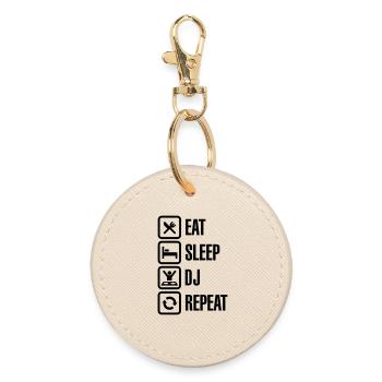 Eat Sleep DJ Repeat - Porte-clés rond - huître - Devant