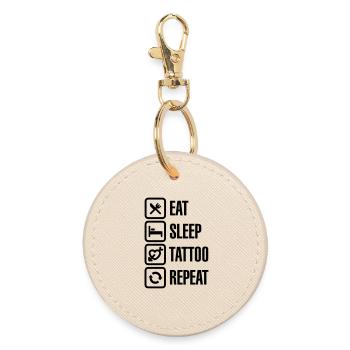 Eat Sleep Tattoo Repeat - Porte-clés rond - huître - Devant
