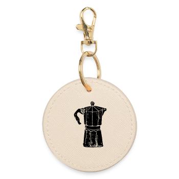 Coffee – But first coffee - Round Keyring - oyster - Front