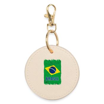 Brasilien Flagge - Runder Schlüsselanhänger - Auster - Vorne